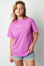 Cotone Maglietta Donna Casual Lettere