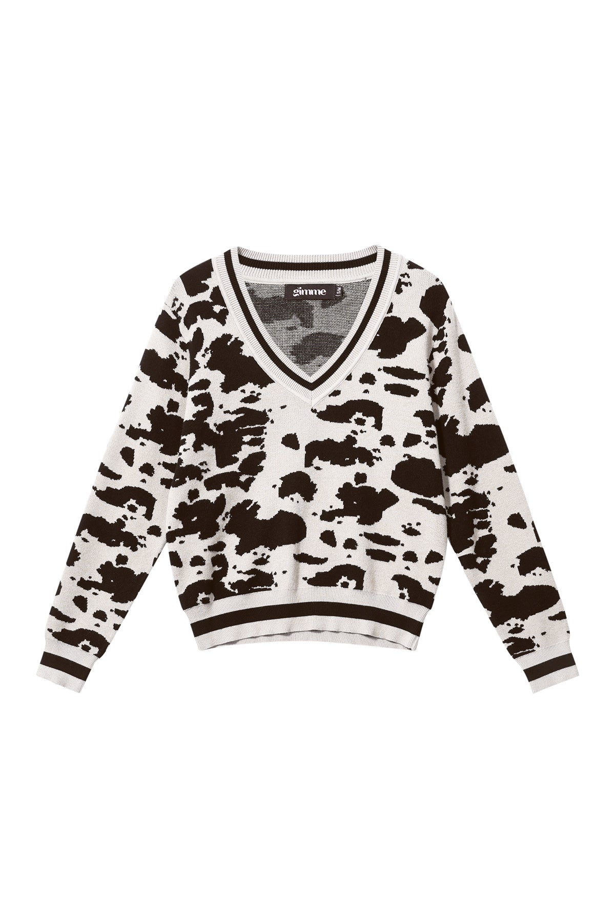 Maglione a V con stampa leopardo in maglia (compresi lavori a uncinetto e tessuti in lana) Donna Autunno/Inverno Casual