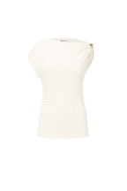 Top con spalle scoperte color oro