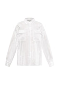 Camicia Donna in Fibra di Poliestere Tessuta Elegante Colore Puro Primavera/Estate