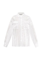 Camicia Donna in Fibra di Poliestere Tessuta Elegante Colore Puro Primavera/Estate
