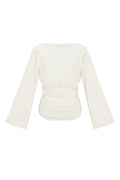 Tessuto Fibra di Poliestere Donna Maglia Maniche Lunghe Elegante Colore Puro Autunno/Inverno