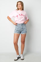 Denim Donna Shorts Vita Alta Strappato Orlo Sfilacciato
