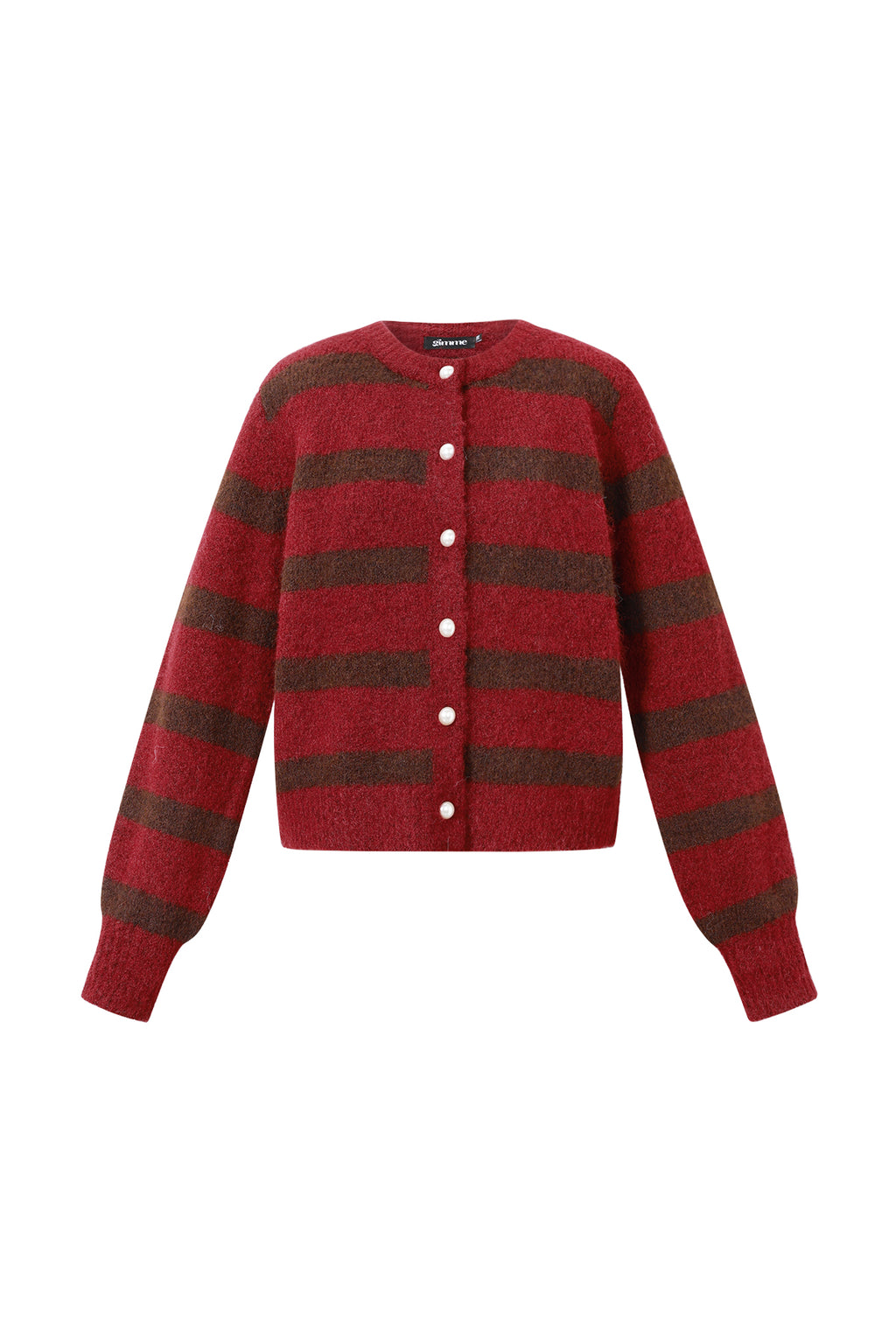 Cardigan Donna in Fibra di Poliestere Maglia Stile Casual a Righe