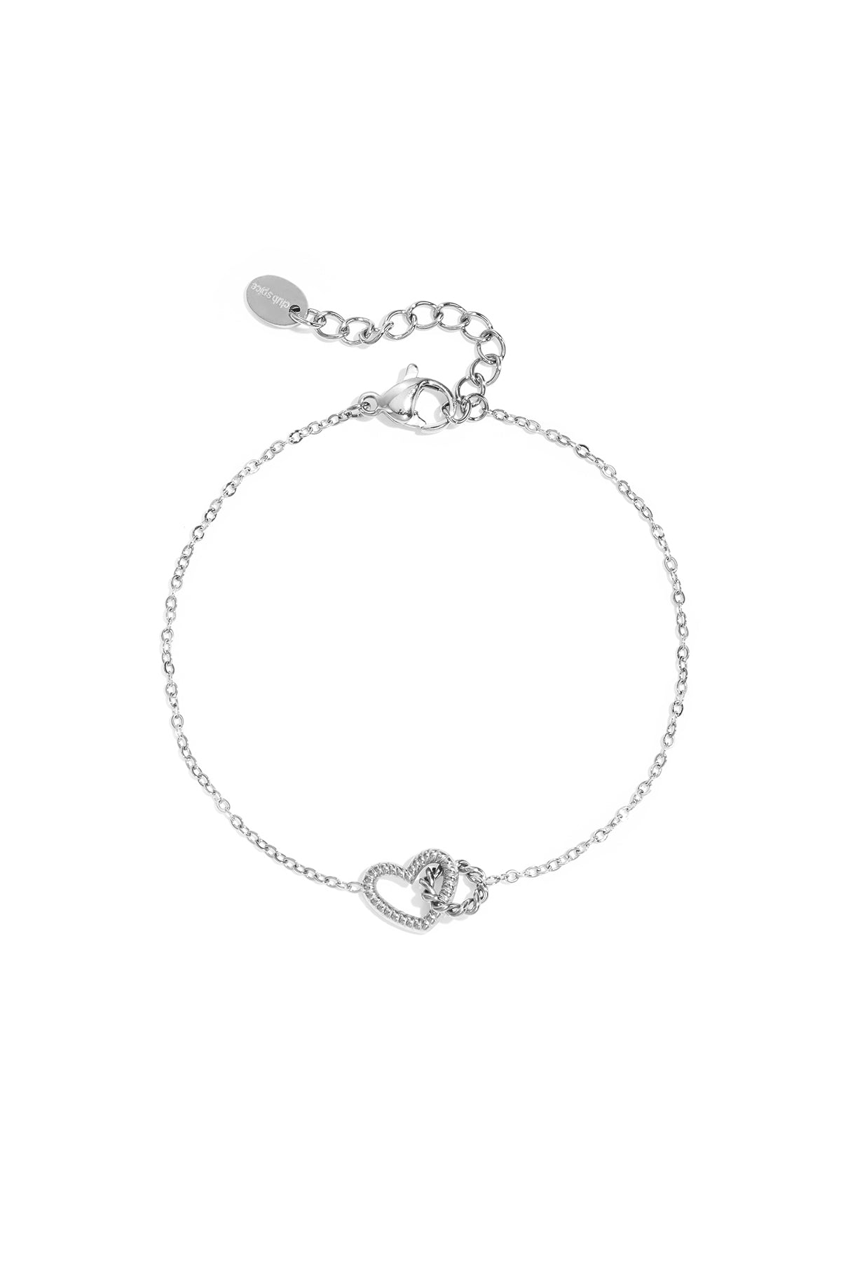 Bracciale con ciondolo a forma di cuore unito