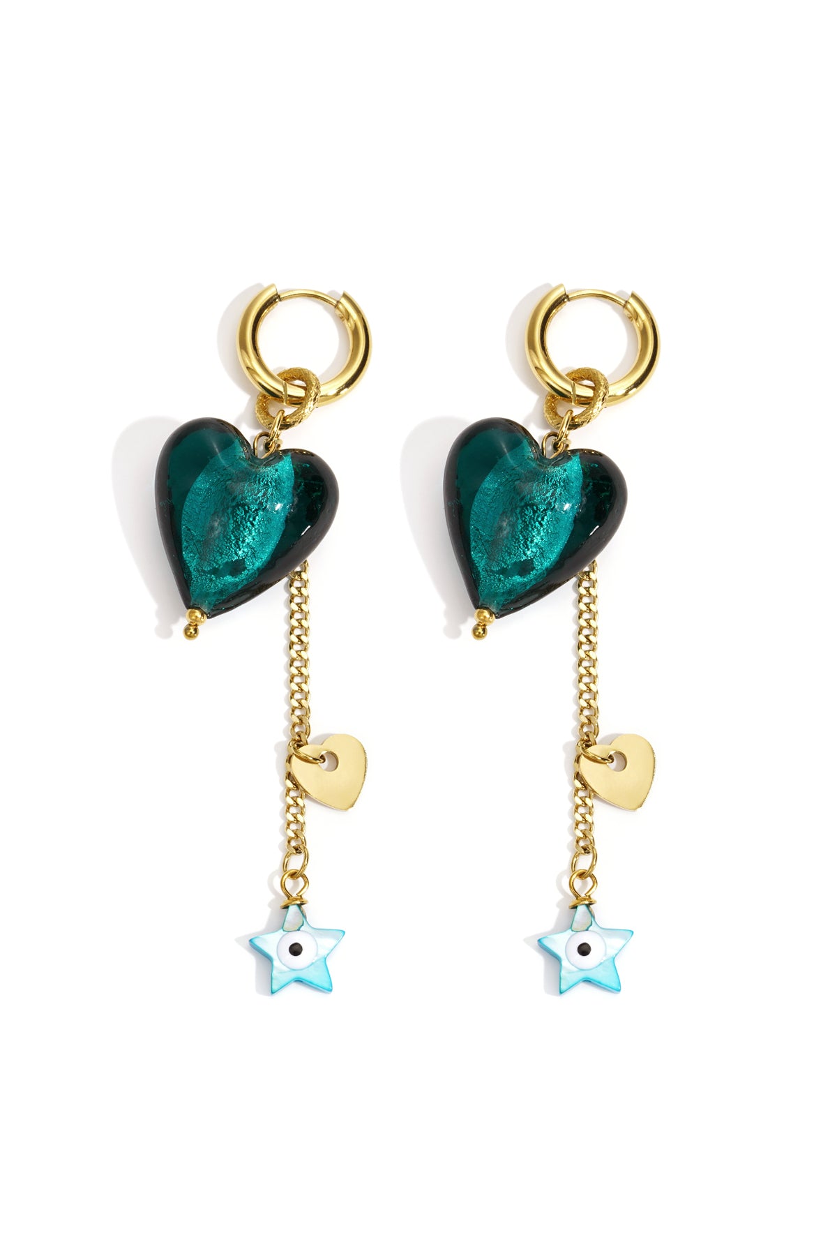 Orecchini pendenti in acciaio inossidabile a forma di cuore, casual, quotidiani, semplici, da donna