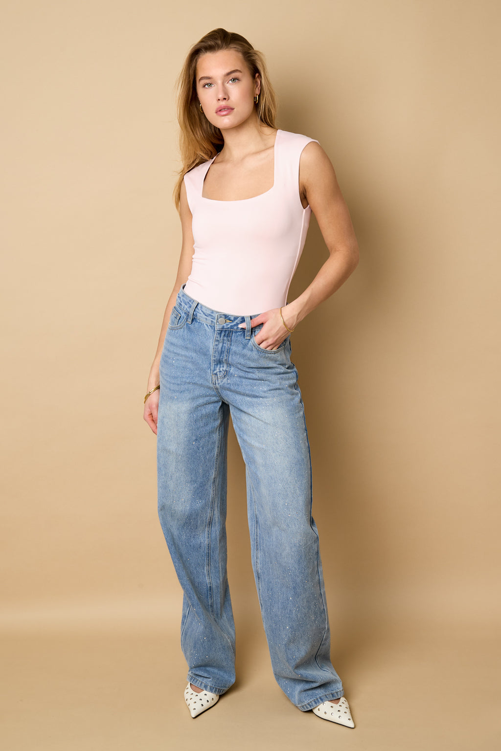 Body con scollo all'americana