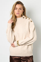 Maglione Donna in Fibra di Poliestere Intrecciata Stile Casual Colore Puro