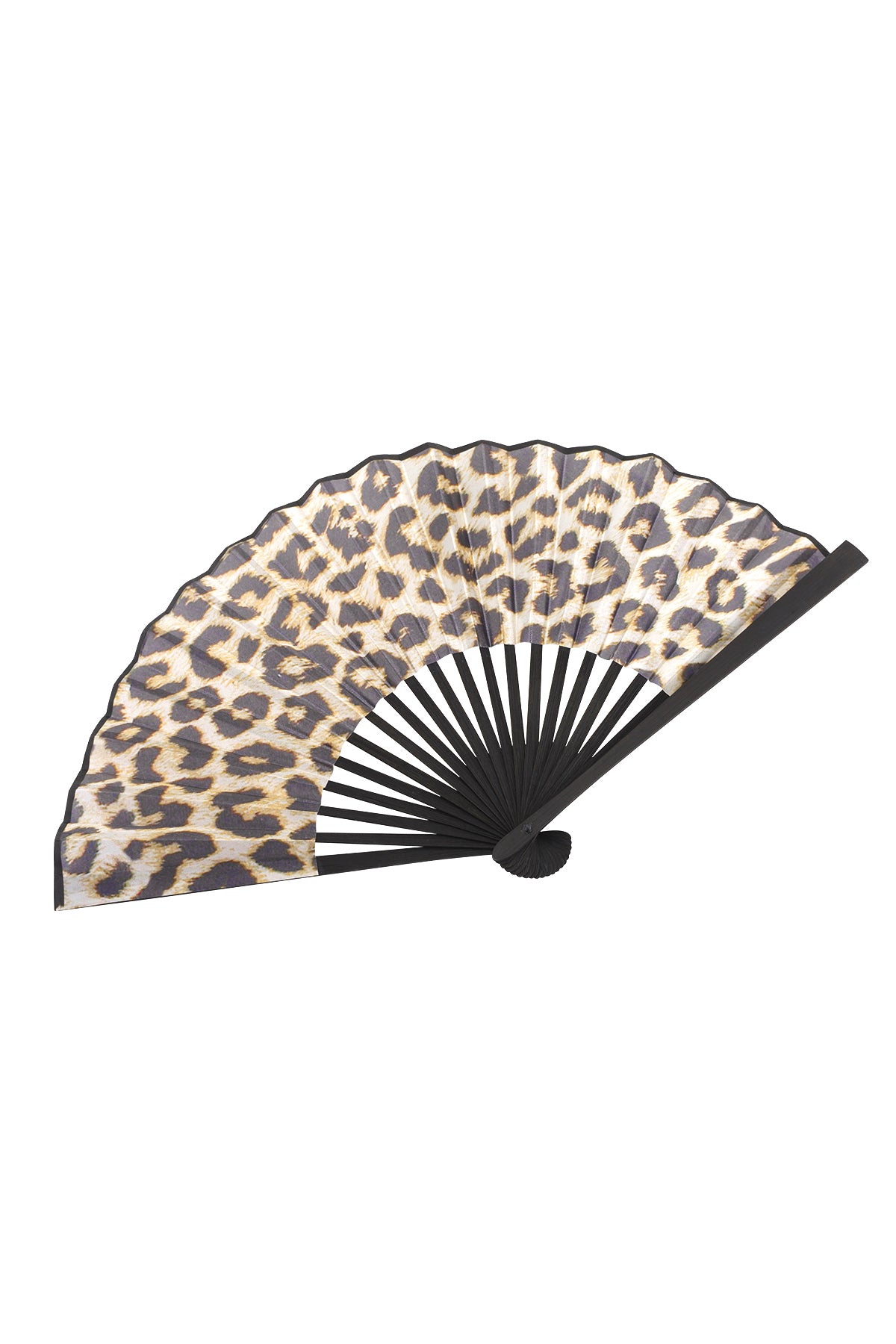 Ventaglio pieghevole con stampa leopardata