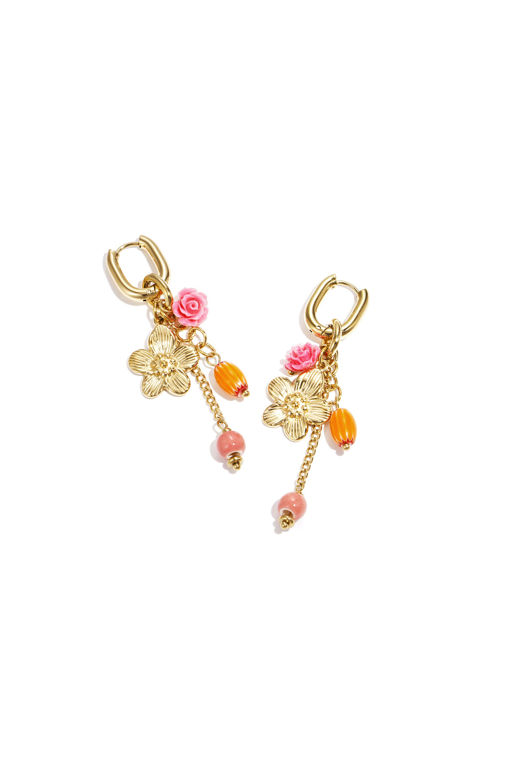 Orecchini pendenti in acciaio inossidabile con fiori, casual, quotidiani, romantici, gioielli da donna