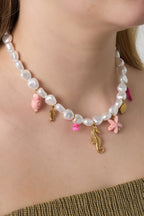 Collane con perline di perle finte, stile tartaruga, casual, per vacanze/spiaggia, semplici, da donna