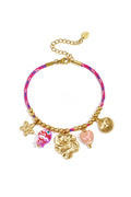 Braccialetti con ciondoli in corda, serie romantica, casual e floreale, gioielli da donna