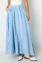 Gonna Maxi Donna in Fibra di Poliestere Tessuta Stile Casual Colore Puro