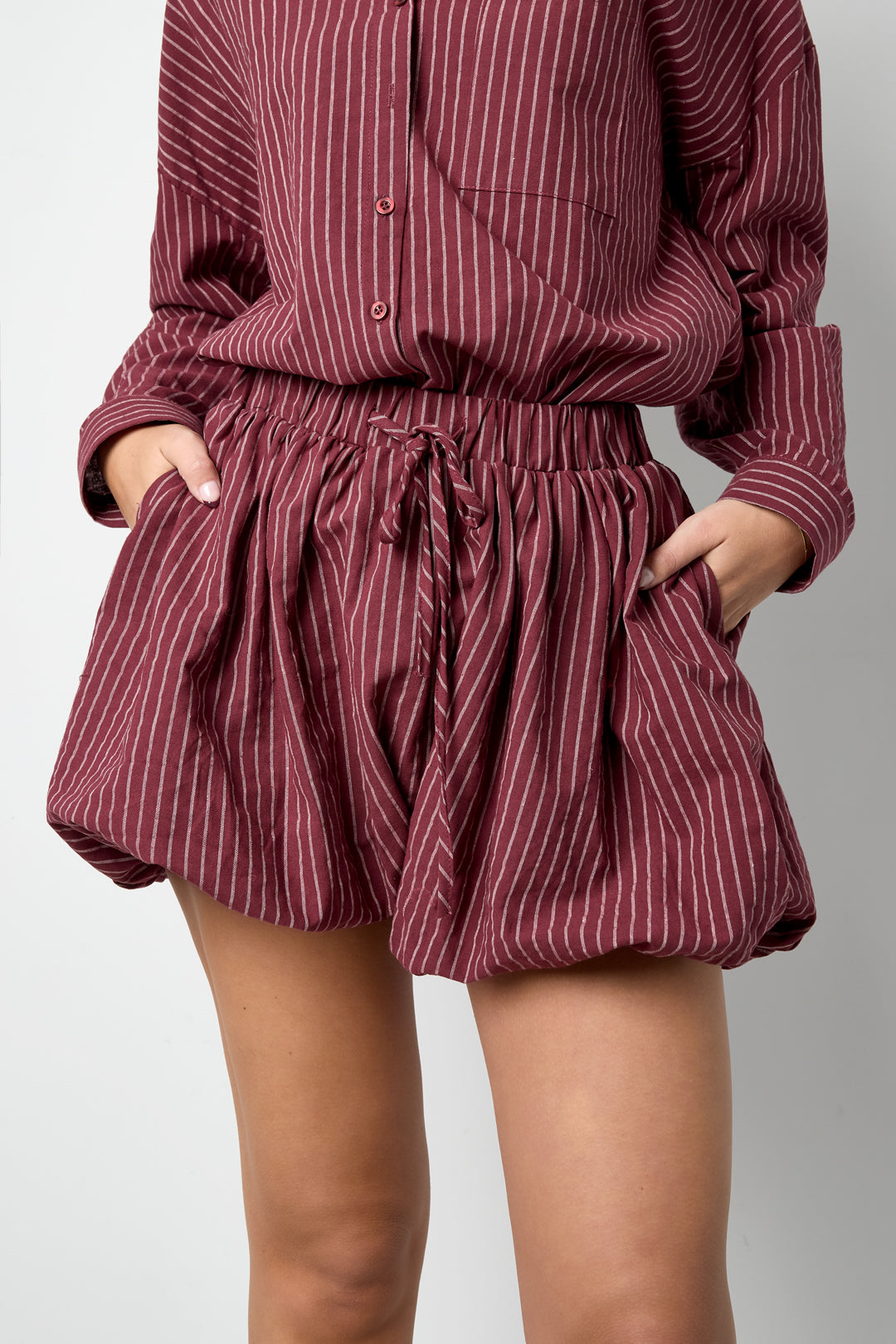 Woven Cotton Shorts Donna Casual Stripes