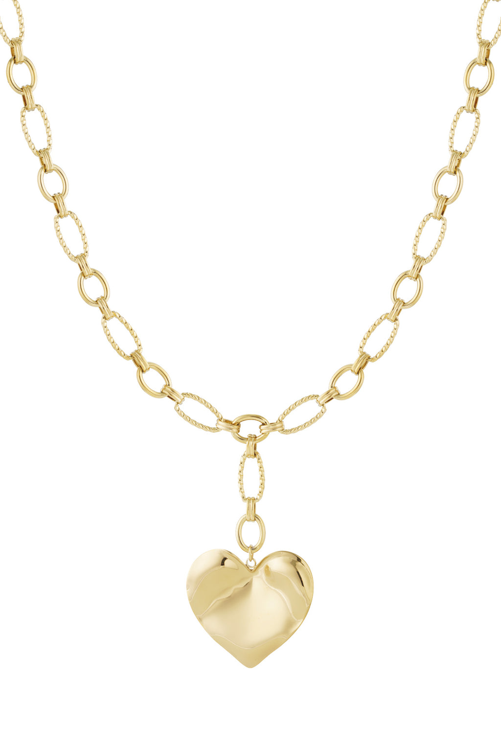Collana con catena a forma di cuore grande