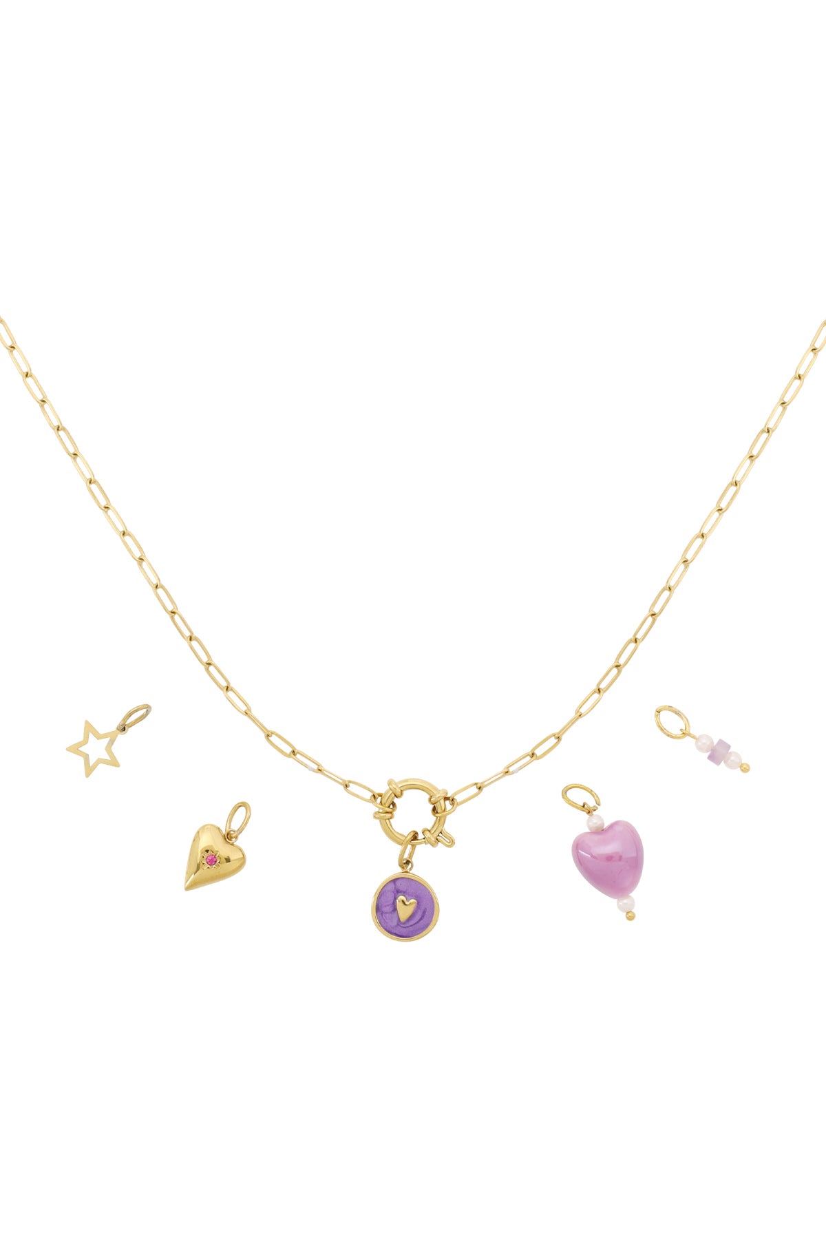 Collana fai da te con cuore viola