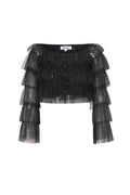 Tessuto Poliestere Top a Manica Lunga Donna Primavera/Estate Colore Puro