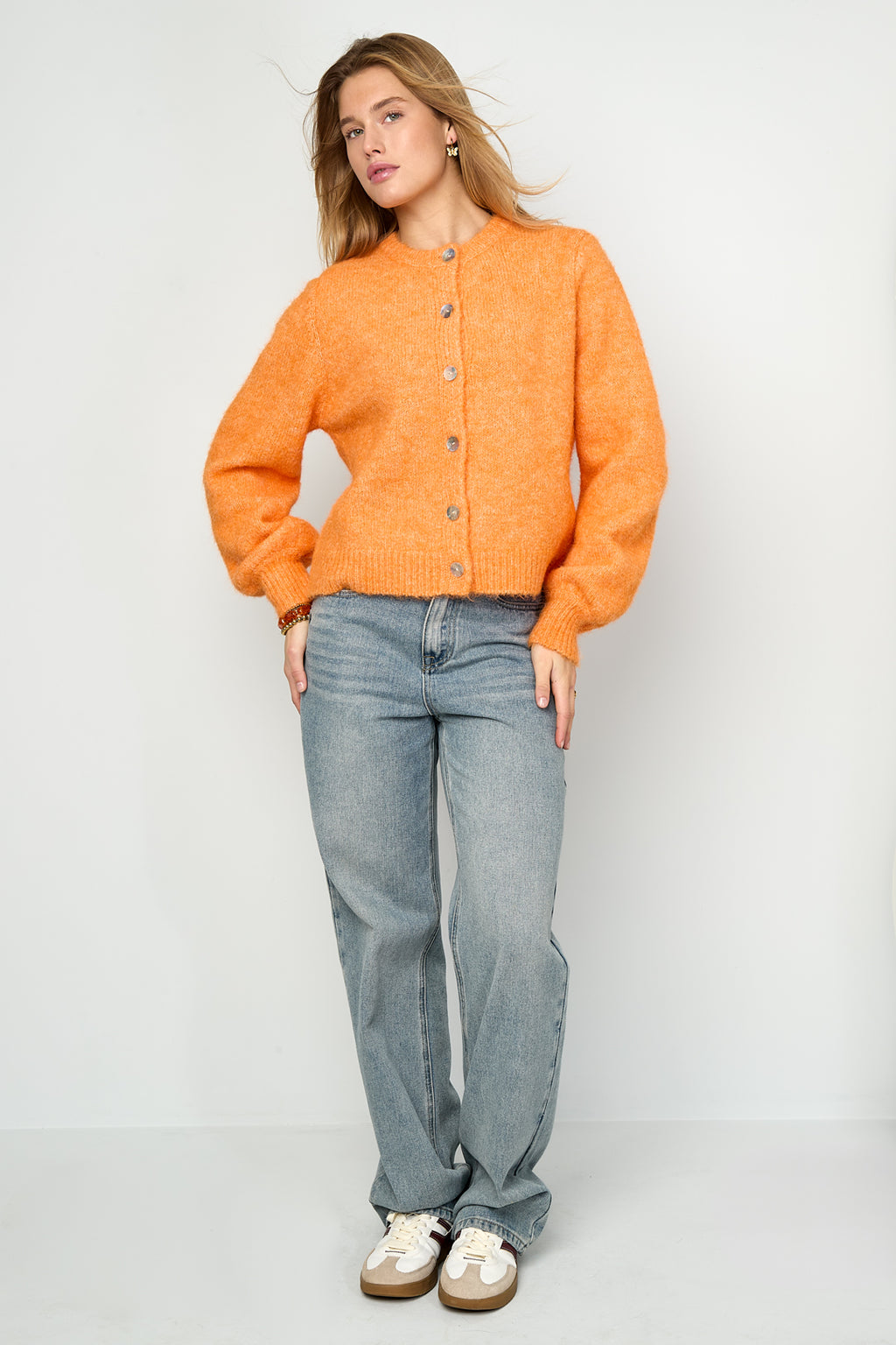 Cardigan Donna Intrecciato Fibra di Poliestere Casual Colore Puro Autunno/Inverno
