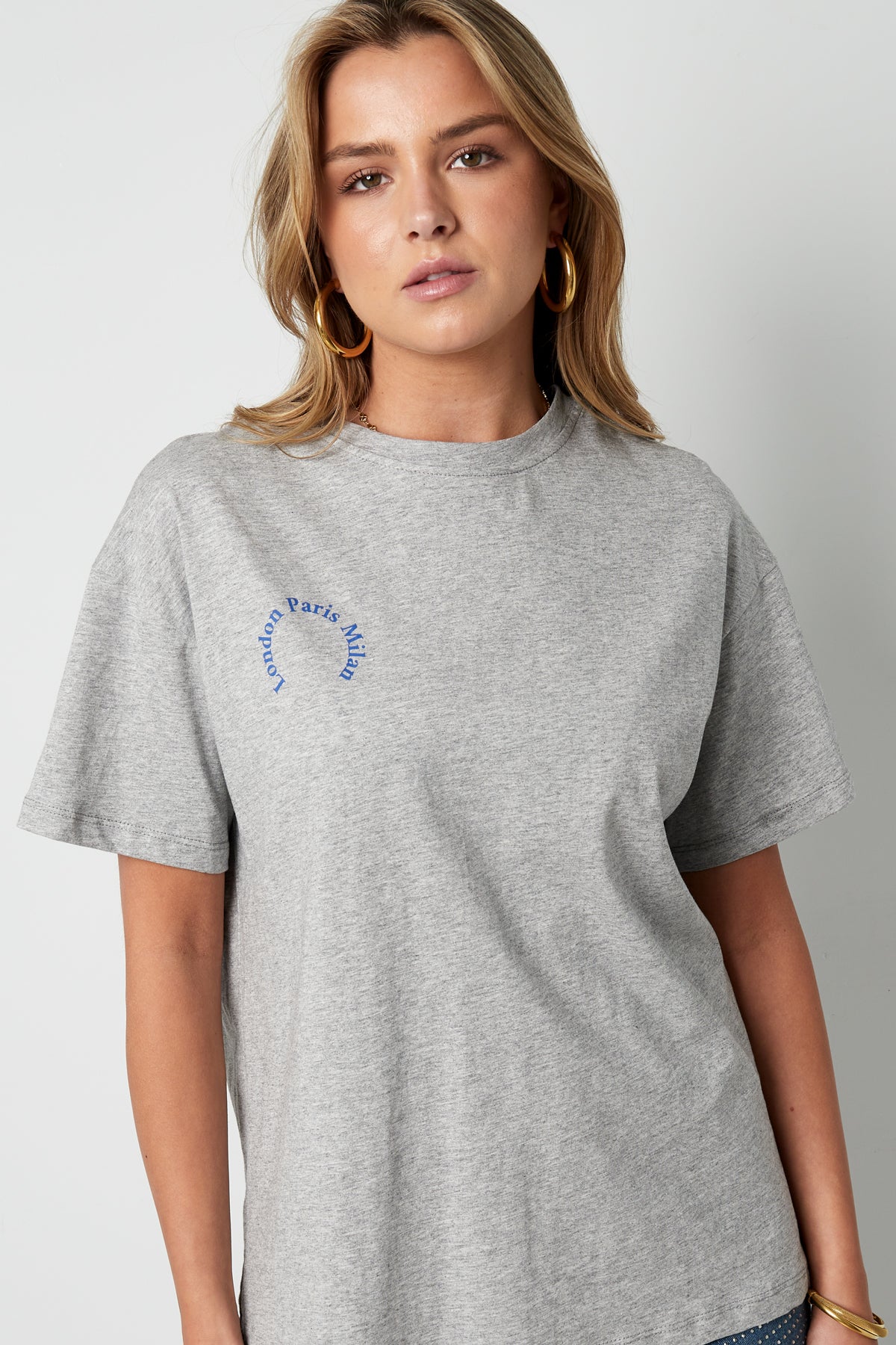 Cotone Maglietta Donna Casual Letters