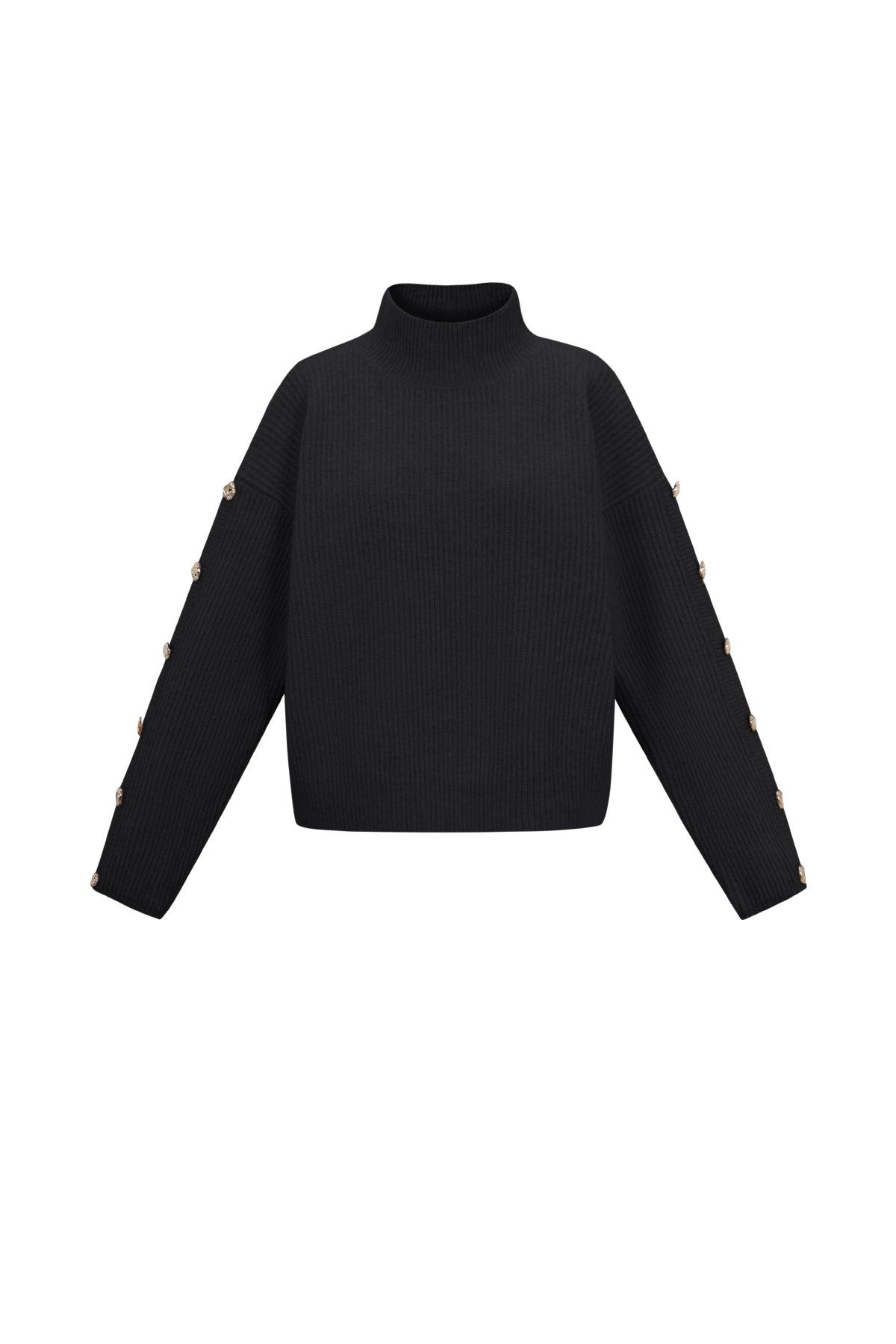 Maglione Donna in Poliestere Tessuto Collo Alto Casual Colore Puro