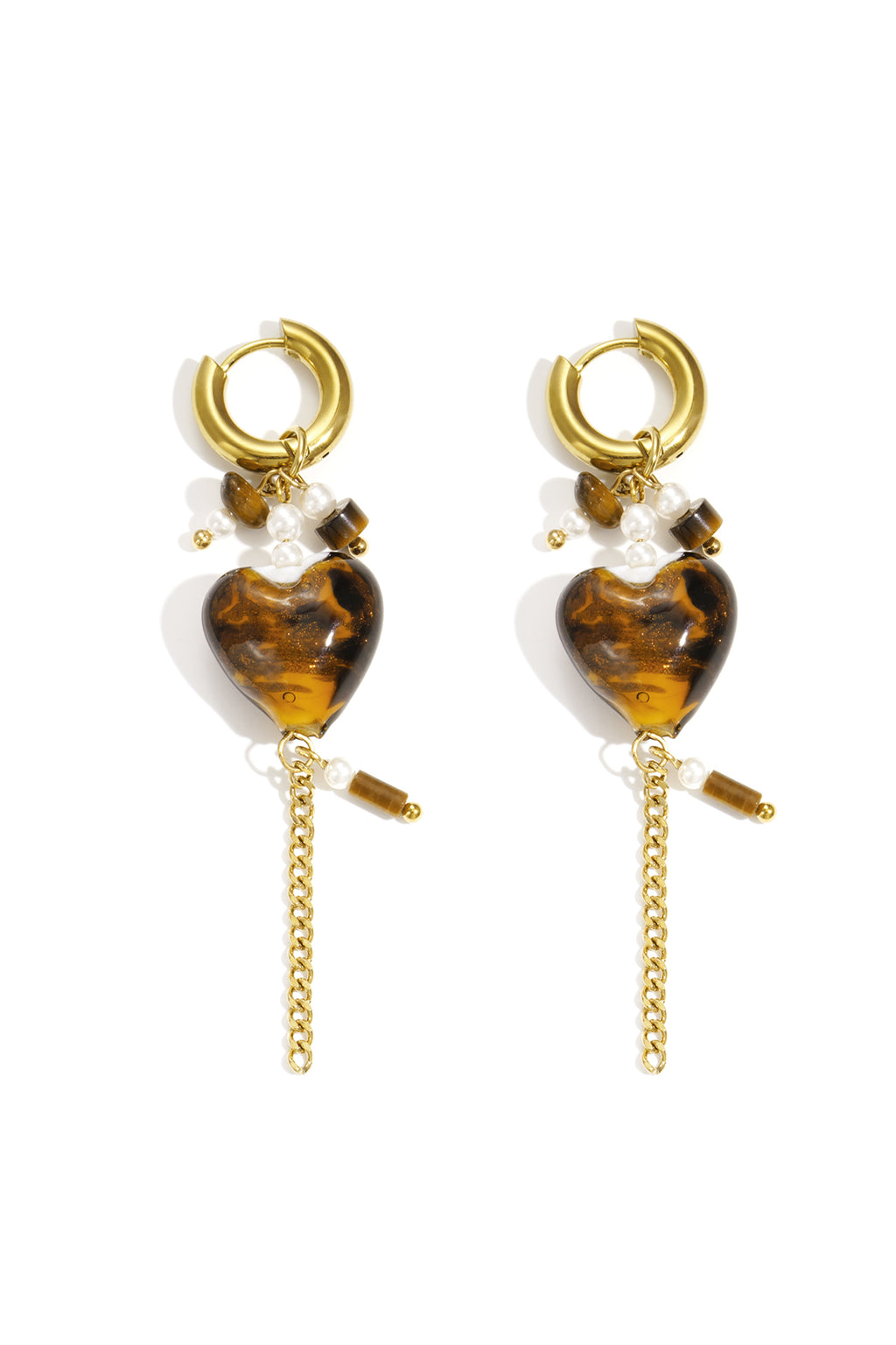 Orecchini pendenti in acciaio inossidabile a forma di cuore, casual, quotidiani, semplici, da donna