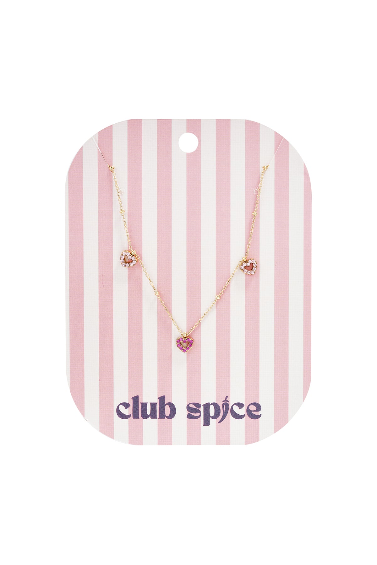 Collana con pietre rosa nei cuori