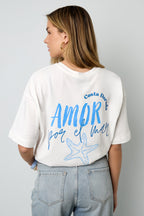 Cotone Maglia T-shirt Donna Casual Lettere
