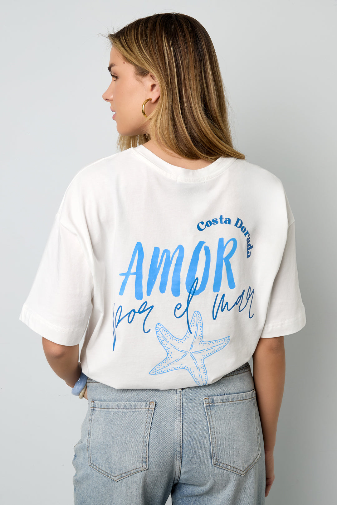 Cotone Maglia T-shirt Donna Casual Lettere