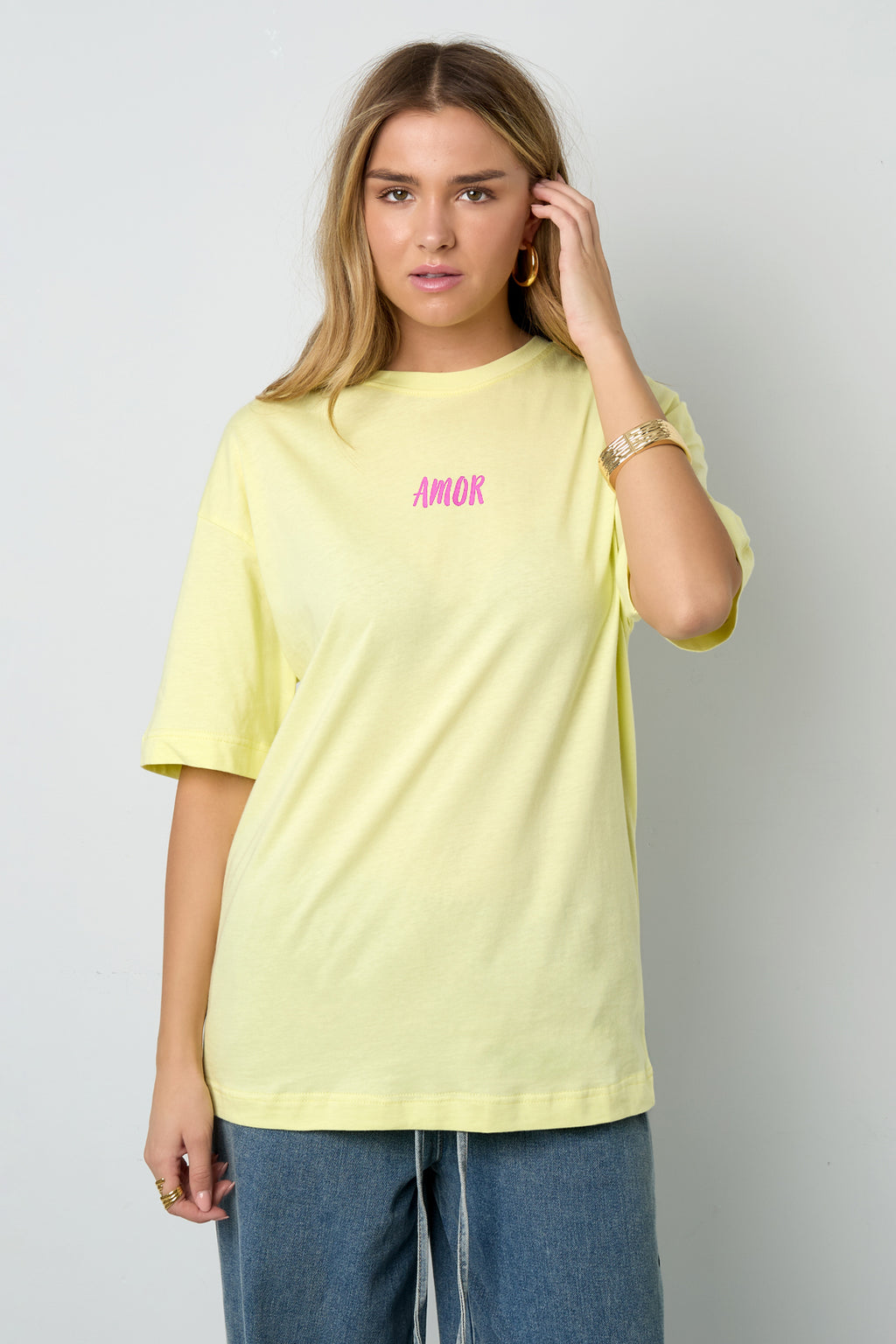 Cotone Maglia T-shirt Donna Casual Lettere