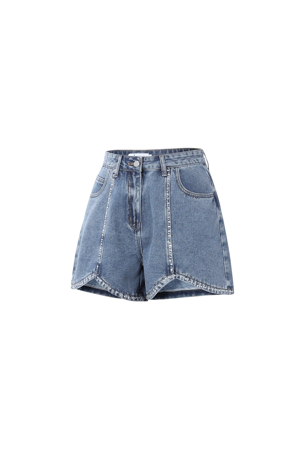 Pantaloncini in denim con strass