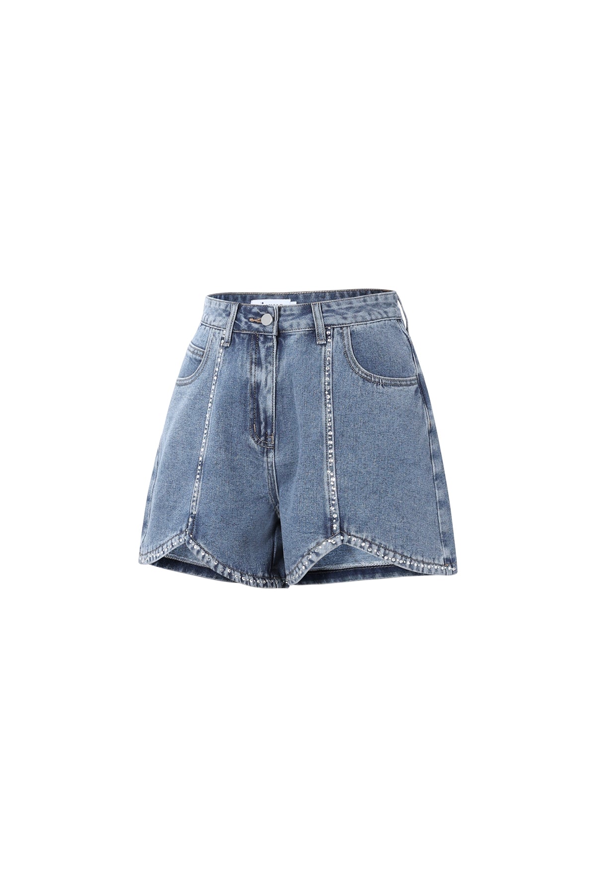 Pantaloncini in denim con strass