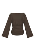 Tessuto Fibra di Poliestere Donna Maglia Maniche Lunghe Elegante Colore Puro Autunno/Inverno