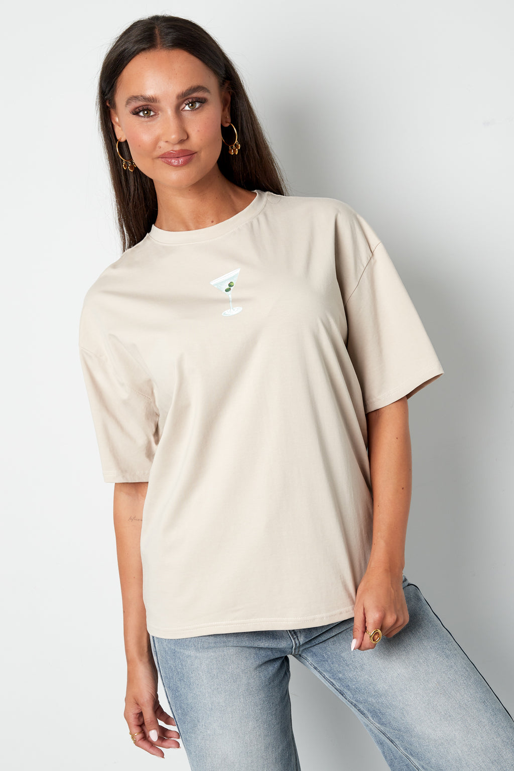 Cotone Maglia T-shirt Donna Casual Lettere