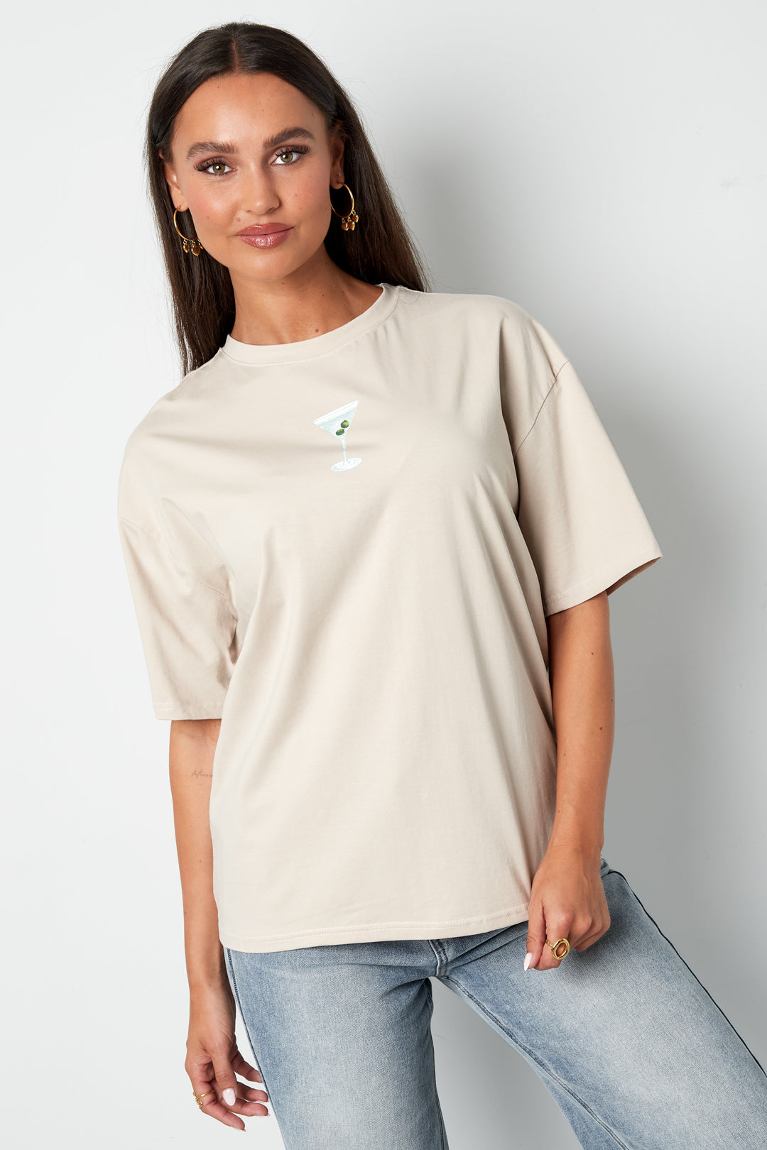Cotone Maglia T-shirt Donna Casual Lettere