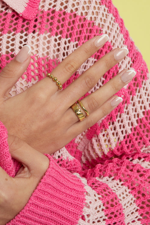 Anello con cuore a strati