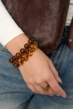 Braccialetti con perline in acrilico, stampa leopardata, retrò, classici, serie da donna