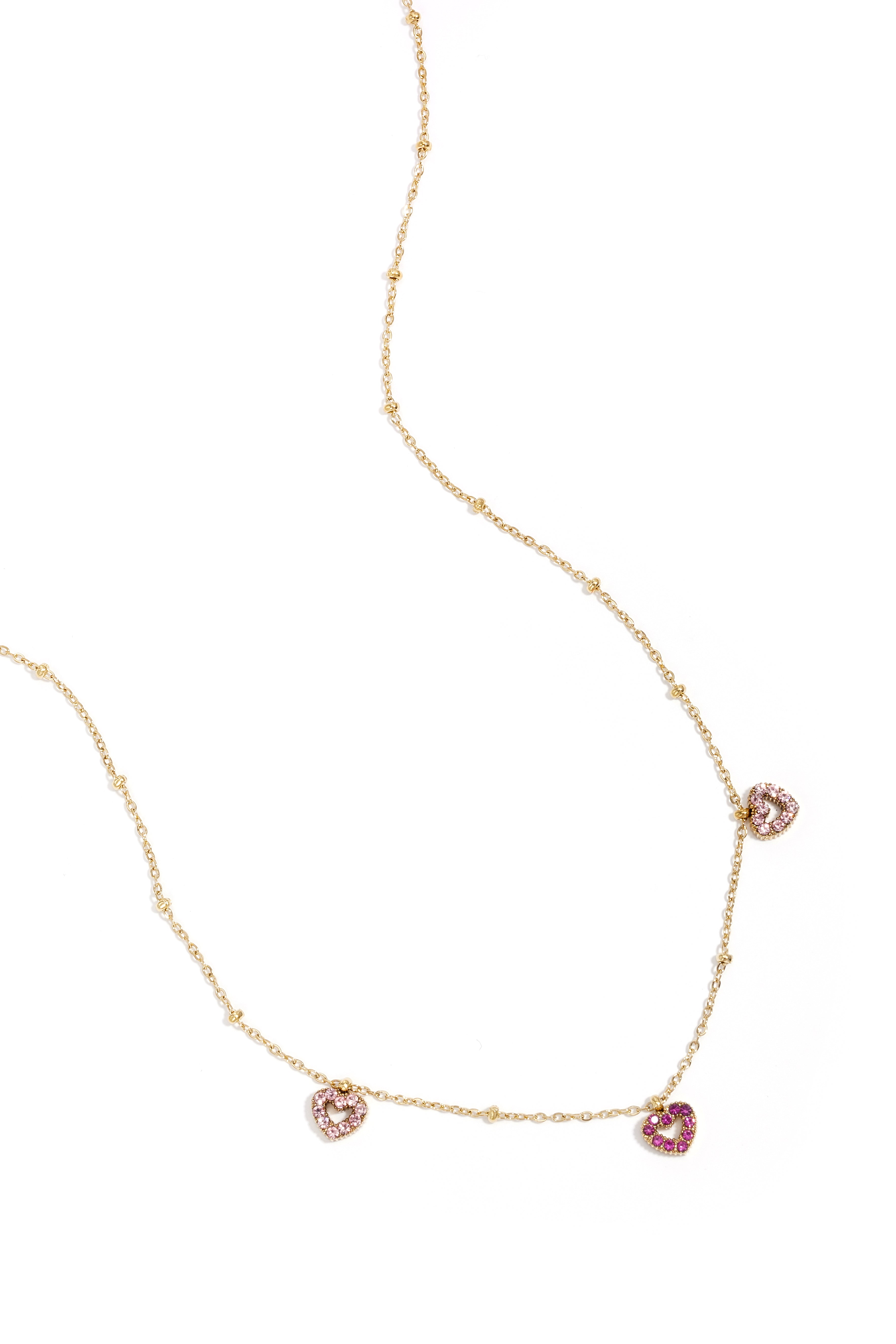 Collana con pietre rosa nei cuori