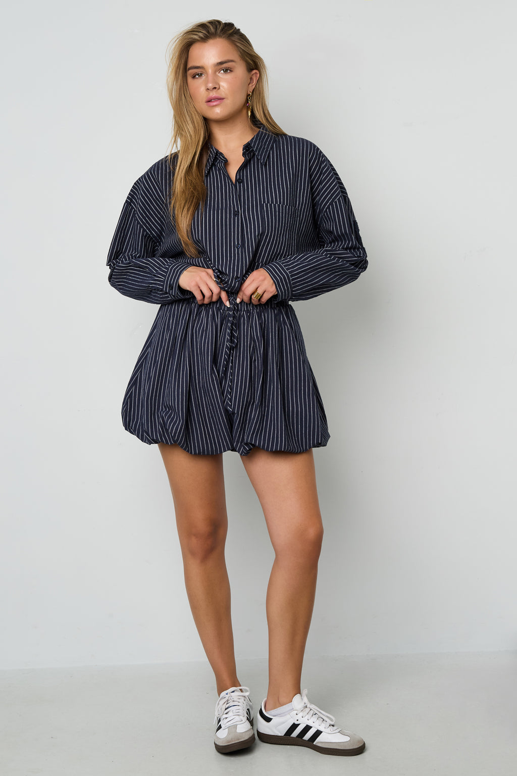Woven Cotton Shorts Donna Casual Stripes