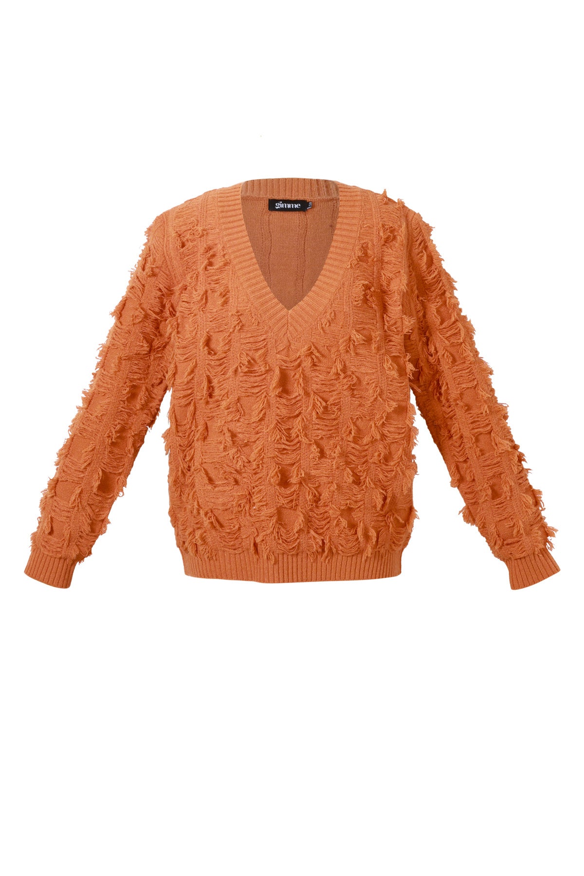 Maglione a V con frange