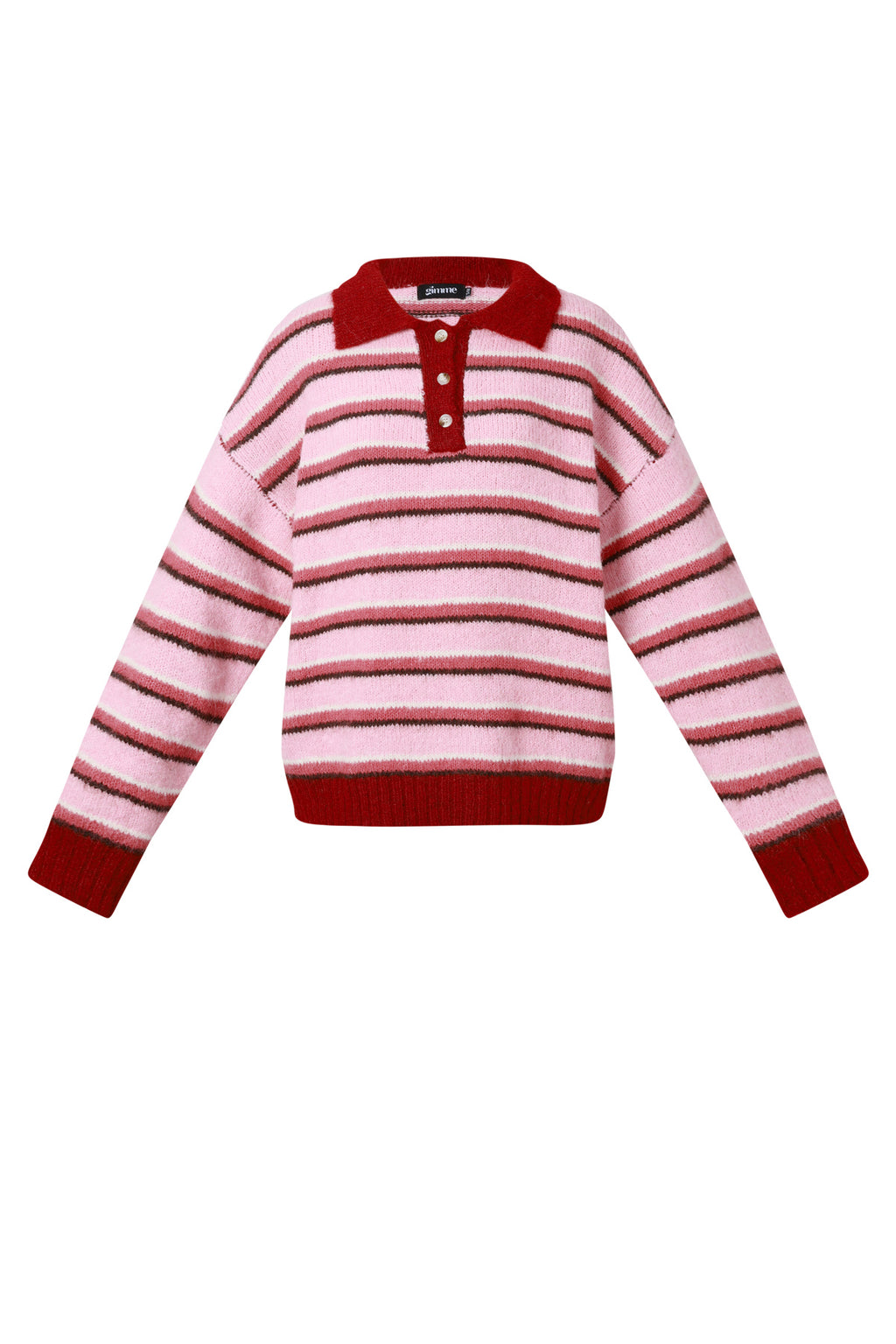 Maglione polo lavorato a maglia con righe