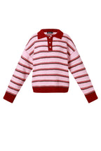 Maglione polo lavorato a maglia con righe
