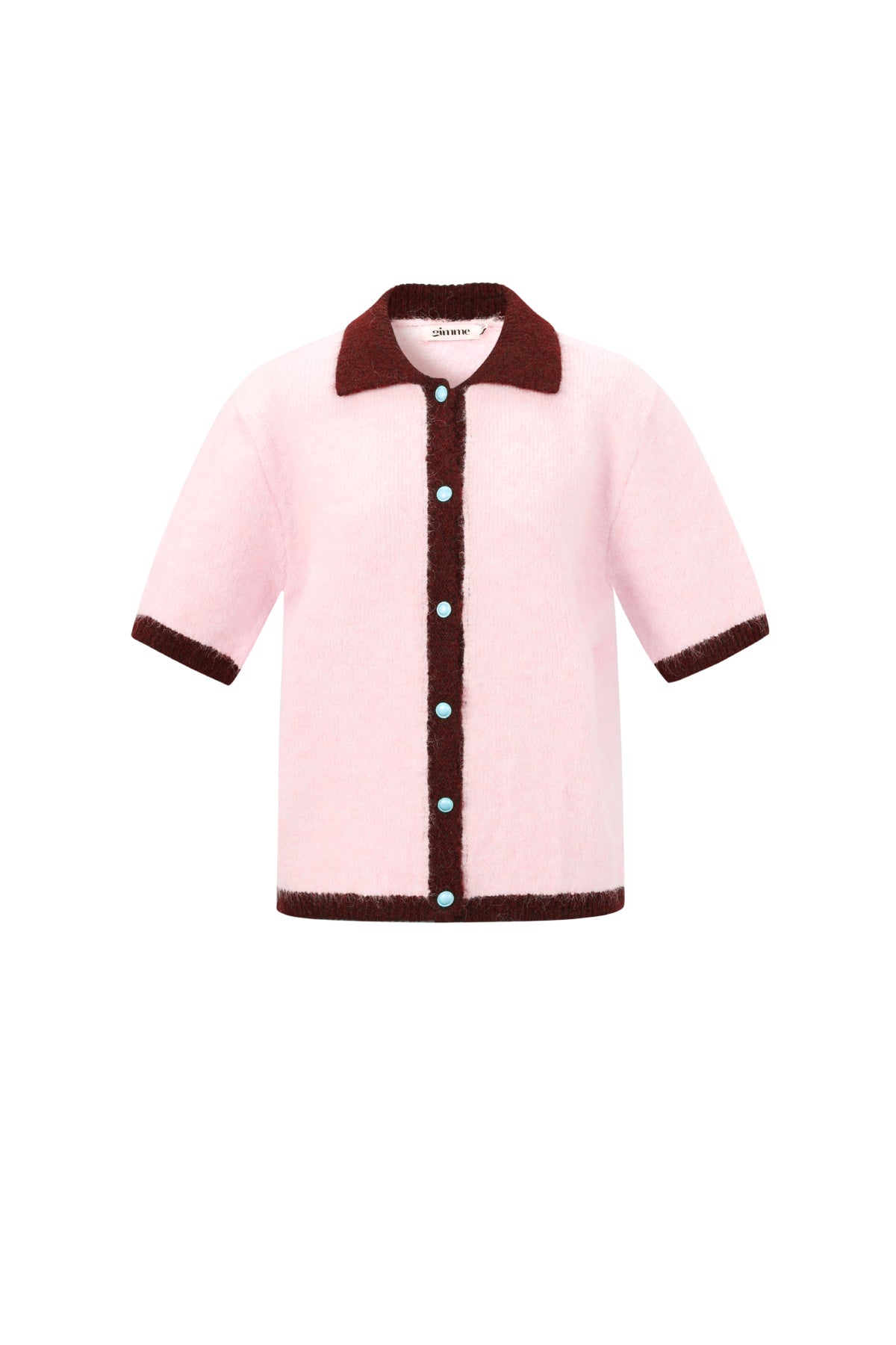 Cardigan in Fibra di Poliestere Intrecciata Donna Stile Casual Contrasto di Colori