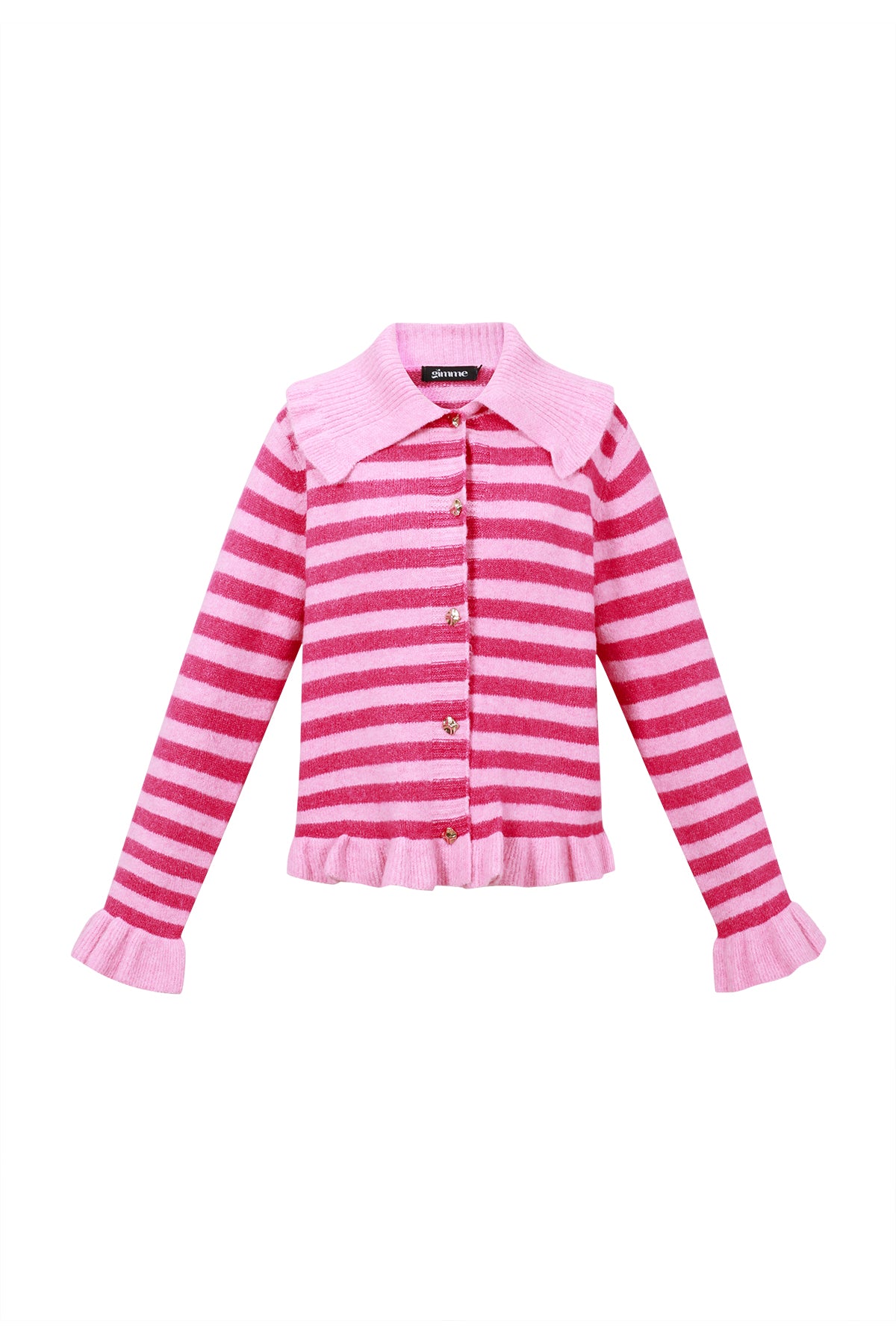 Cardigan Donna in Fibra di Poliestere Maglia Stile Casual a Righe
