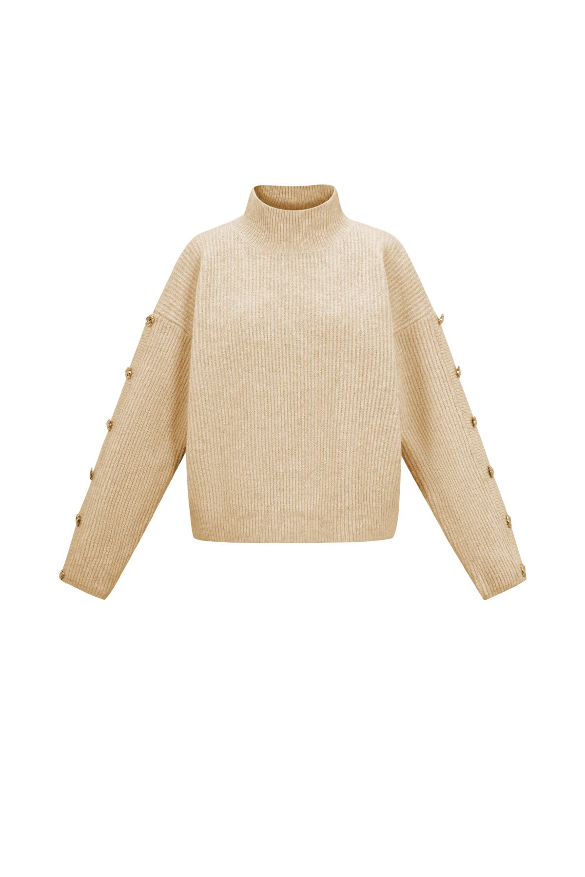 Maglione Donna in Poliestere Tessuto Collo Alto Casual Colore Puro