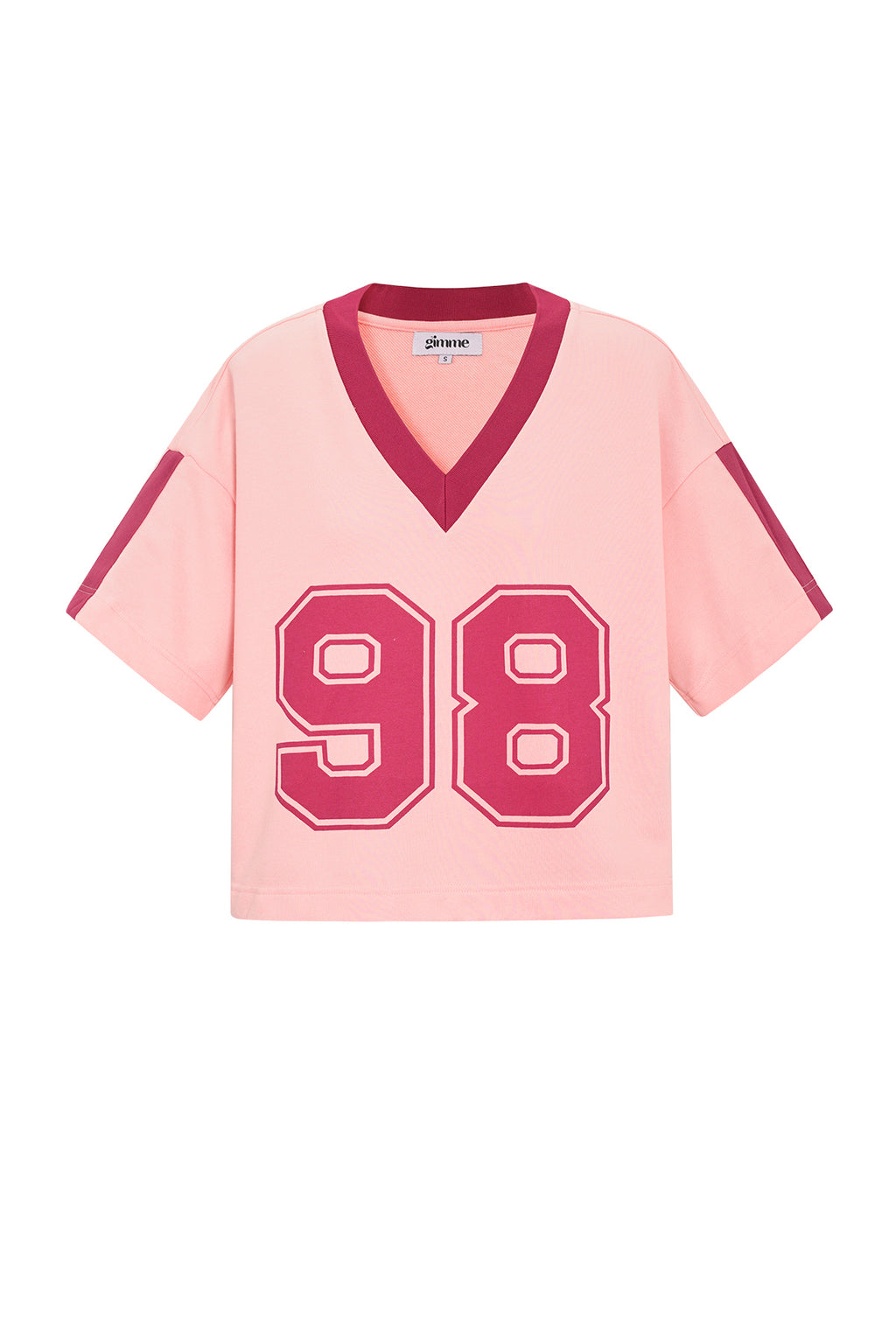 Maglietta a V Donna in Cotone lavorato a maglia Sportiva Contrasto di colori