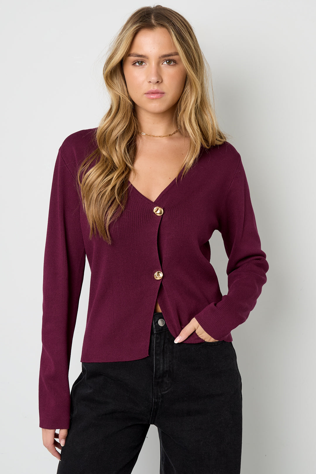 Viscosa Maglia Cardigan Donna Casual Colore Puro Autunno/Inverno