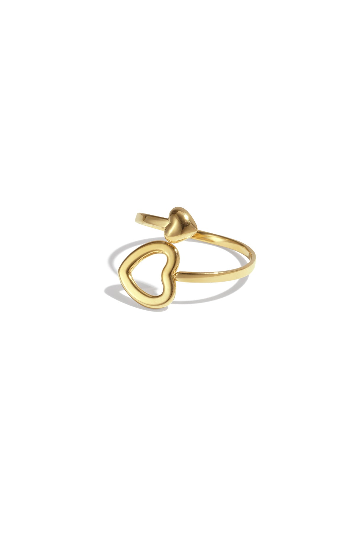 Anello con cuore aperto e chiuso