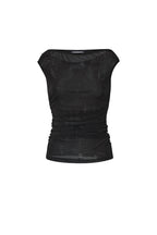 Tessuto Fibra di Poliestere Top Senza Maniche Donna Sexy Trasparente Colore Puro