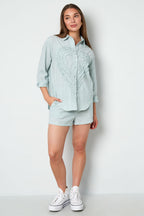 Cotton Woven Shorts Donna Casual Stripes