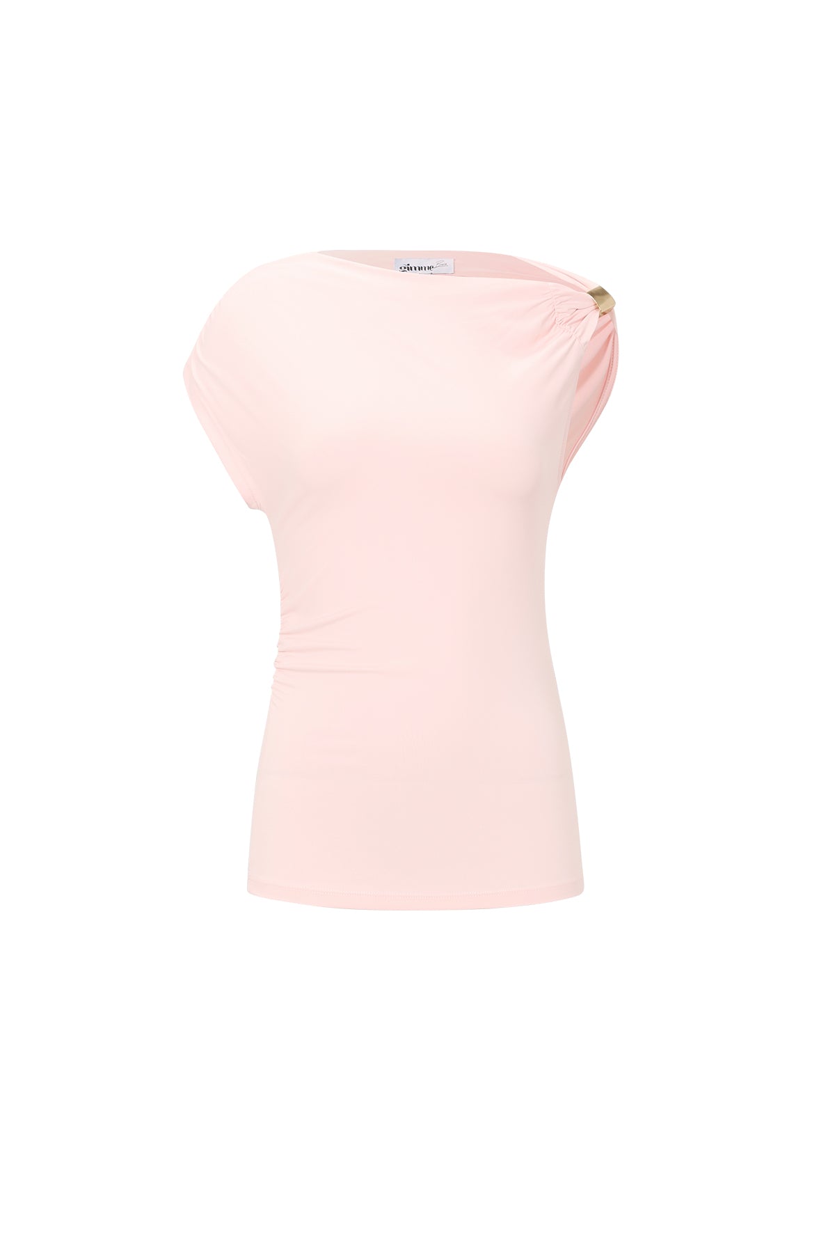 Top con spalle scoperte color oro